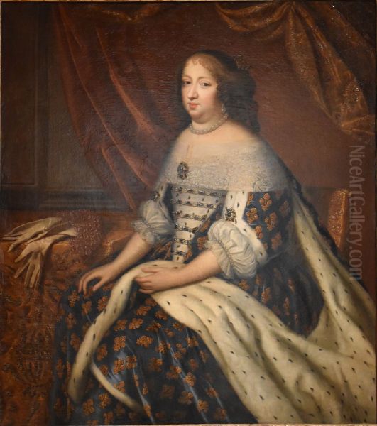 Anne of Austria, Queen of France Oil Painting by Henri and Charles Beaubrun