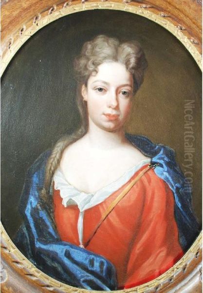 Half Length Portrait Of Duchess Of Marlborough Oil Painting by Robert Byng