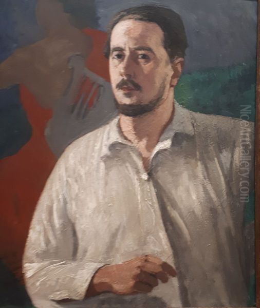 Autoportrait Oil Painting by Jules Flandrin