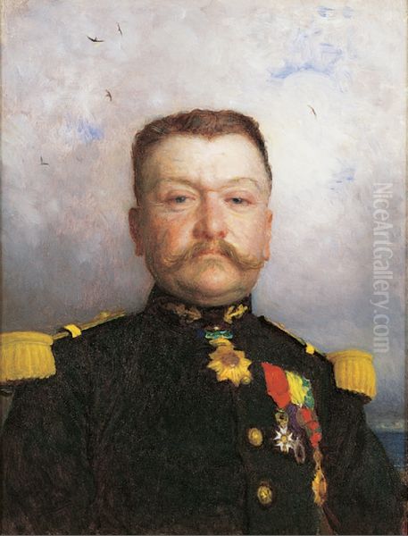 Portrait du general de Beylie Oil Painting by Ernest Hebert