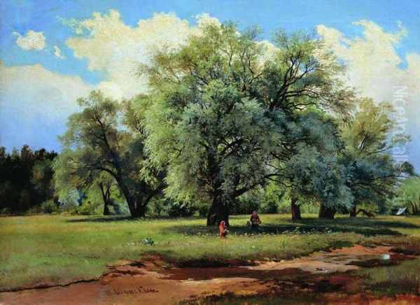 Willows Lit Up by the Sun Oil Painting by Ivan Shishkin