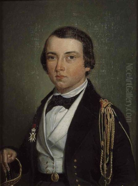 Portrait de Joseph-Rene Bellot (1826-1853) Oil Painting by Felix Barret