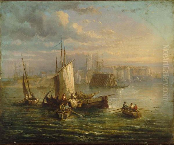 Barques de peche, 19e siecle Oil Painting by Collections of Musee national de la Marine de Paris