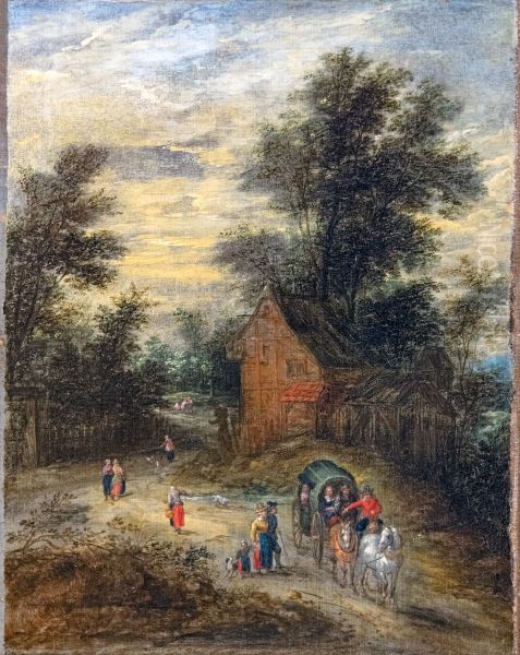 Landscape with charactersFrancais:Paysage avec personnagesItaliano:Paesaggio con personaggi Oil Painting by Jan Brueghel the Elder