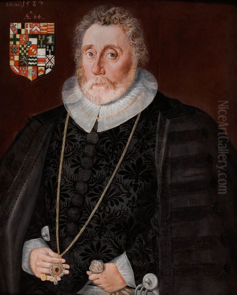 Richard Wingfield (c. 1524-1591) Oil Painting by Robert Peake the Elder