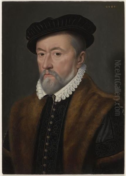 Portrait de Jacques Bourdin, seigneur de Vilaines (?) Oil Painting by Francois Clouet