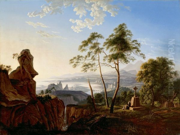 Landscape with Hermit Oil Painting by Carl Blechen