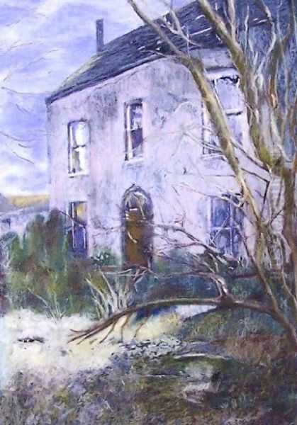 Georgian House In A Garden Setting Oil Painting by Josephine H. Byrne