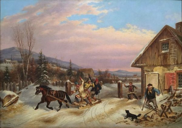 Bilking the Toll Oil Painting by Cornelius Krieghoff