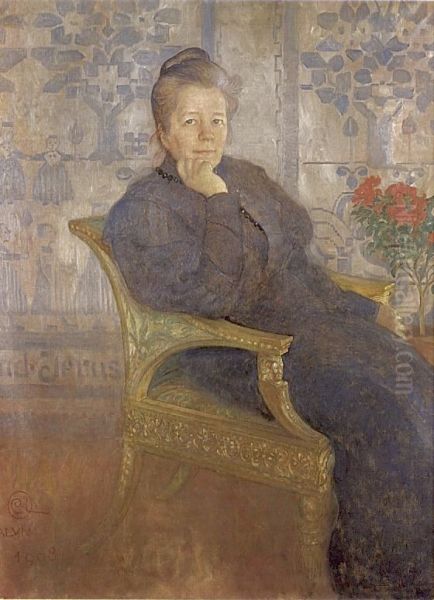 Selma Lagerlof Oil Painting by Carl Larsson