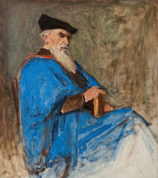 Principal Robert Herbert Story (1835-1907), Professor of Ecclesiastical History at the University of Glasgow Oil Painting by George Reid