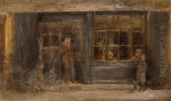 A Shop c.1884 Oil Painting by James McNeill Whistler