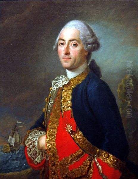 Portrait of Louis-Philippe de Vaudreuil (1724-1802) Oil Painting by Claude Arnulphy