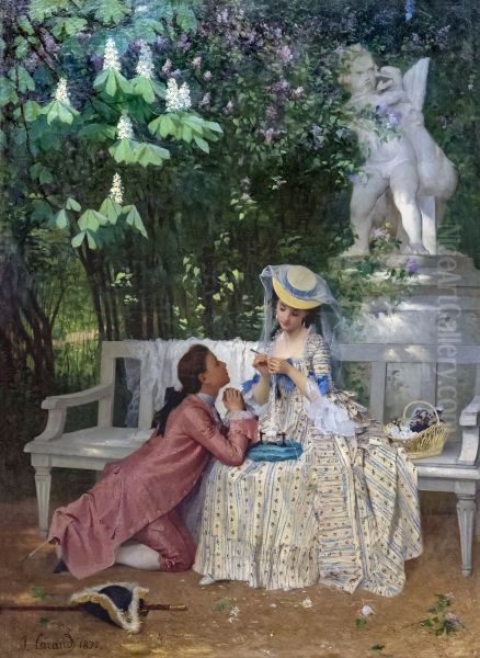 The declarationFrancais:La declarationItaliano:La dichiarazione Oil Painting by Joseph Caraud