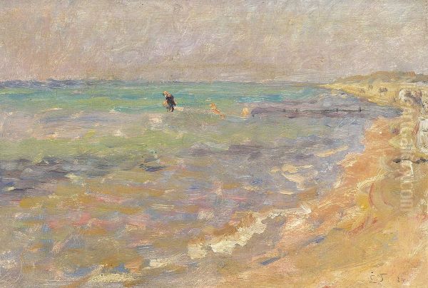 The beach at Gl. Skagen. Oil Painting by Laurits Tuxen