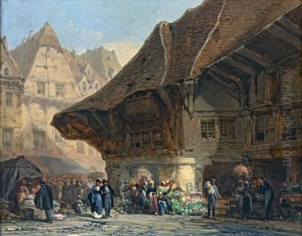 The market Oil Painting by Leonard Saurfelt