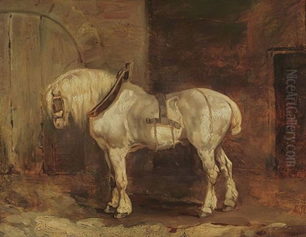 A Cart-Horse Oil Painting by Theodore Gericault