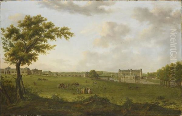 Chantilly in 1781, View from the Lawn Oil Painting by Hendrik-Frans De Cort