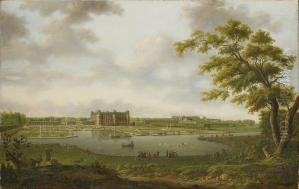 Chantilly in 1781, View from the Vertugadin Oil Painting by Hendrik-Frans De Cort