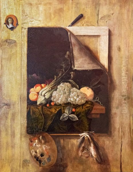 Still life, trompe l'oeil Oil Painting by Cornelis Norbertus Gijsbrechts