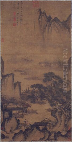 Seeing Off a Guest on a Mountain Path (Shanlu song ke shan lu song ke) Oil Painting by Tang Yin