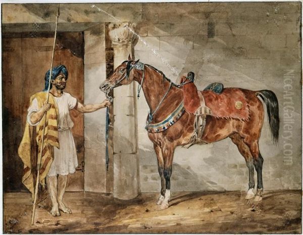 Oriental Horse Oil Painting by Theodore Gericault