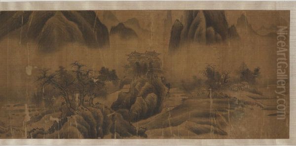 River Landscape, in Ming style Oil Painting by Dong Qichang