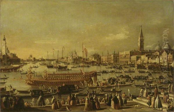 the Bacino di San Marco on Ascension Day Oil Painting by Canaletto