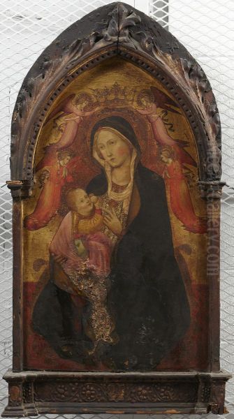 Madonna and Child, Four Angels Oil Painting by Agnolo Gaddi