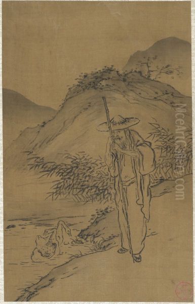 Figures in Landscapes Oil Painting by Gao Fenghan