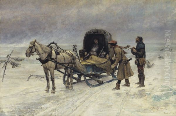 Sten Sture d y:s dod pa Malarens is Oil Painting by Carl Gustaf Hellqvist