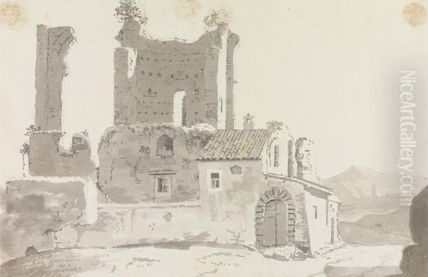 Ruins Outside Rome Oil Painting by Sir George Beaumont, 7th Baronet