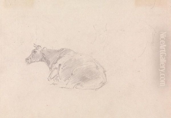 Study of a cow lying down Oil Painting by Sawrey Gilpin