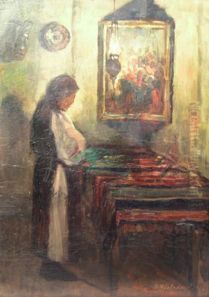 Prayer Oil Painting by Dimitrie N. Cabadaiev