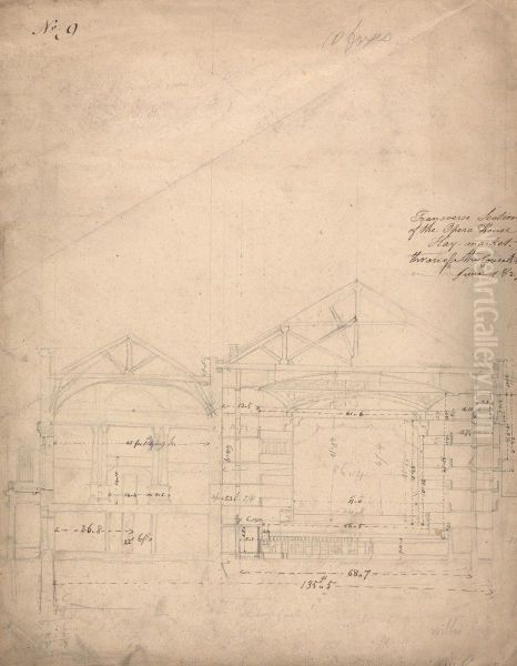 Transverse Section Oil Painting by Augustus Pugin