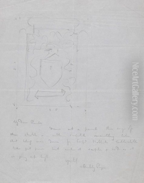 Design for a Coat of Arms Oil Painting by Augustus Pugin