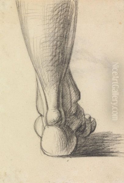 Anatomical Study of the Heel of a Foot Oil Painting by Benjamin Haydon