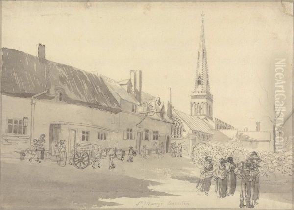 Leicester, St. Mary's Church Oil Painting by Edward Edwards