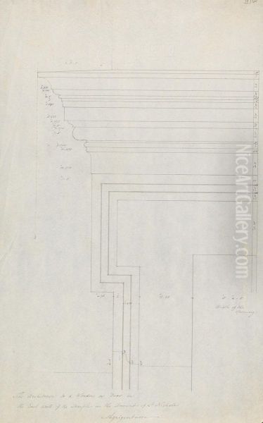 The Architrave to a Window or Door in the East Wall of the Temple in the Convent of St. Nicholas, Agrigentum Oil Painting by Robert Smirke