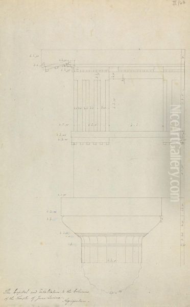 The Capital and Entablature to the Columns of the Temple of Juno Lucina, Agrigentum Oil Painting by Robert Smirke