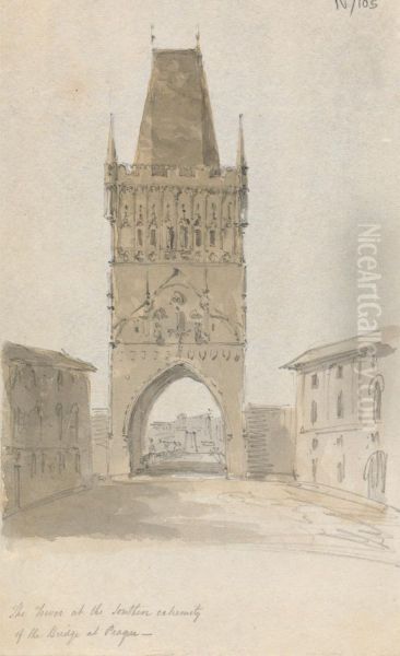 Powder Tower, One of the Original City Gates into the City of Prague Oil Painting by Robert Smirke