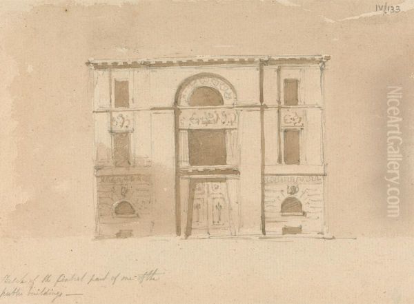 Sketch of the Finished Part of One of the Public Buildings Oil Painting by Robert Smirke