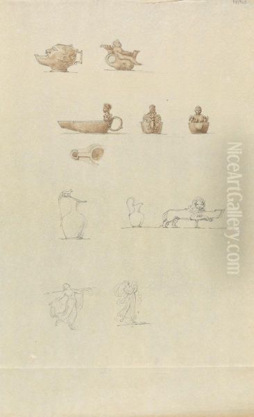 Sketches of Ornamental Designs, For Oil Lamps and Pouring Vessels Oil Painting by Robert Smirke