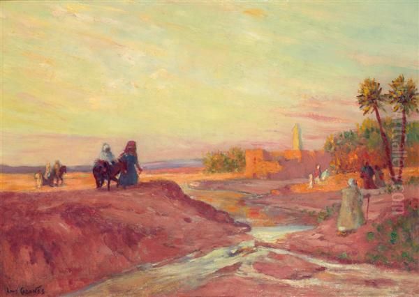 Retour Du Marche' Oil Painting by Louis Francois Cabanes