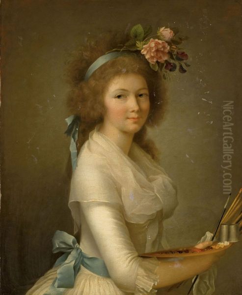 Self-portrait Oil Painting by Marie-Elisabeth Gabiou