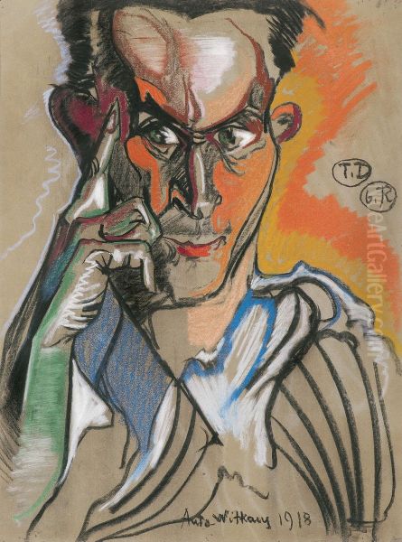 Self-portrait Oil Painting by Stanislaw Ignacy Witkiewicz