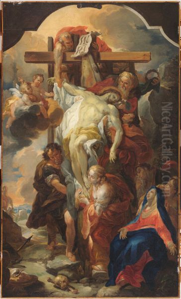 Deposition from the Cross Oil Painting by Johann Michael Rottmayr