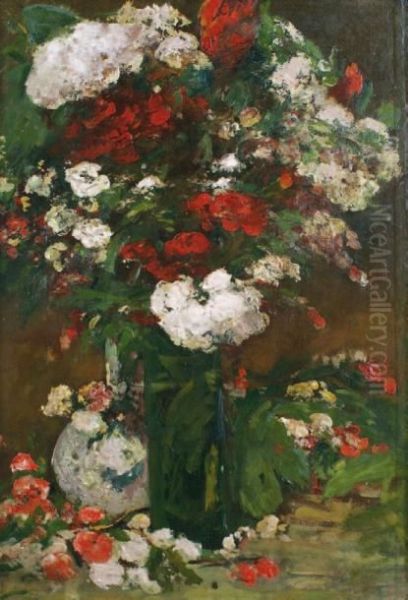 Bouquet De Fleurs Oil Painting by Louis Alexandre Cabie