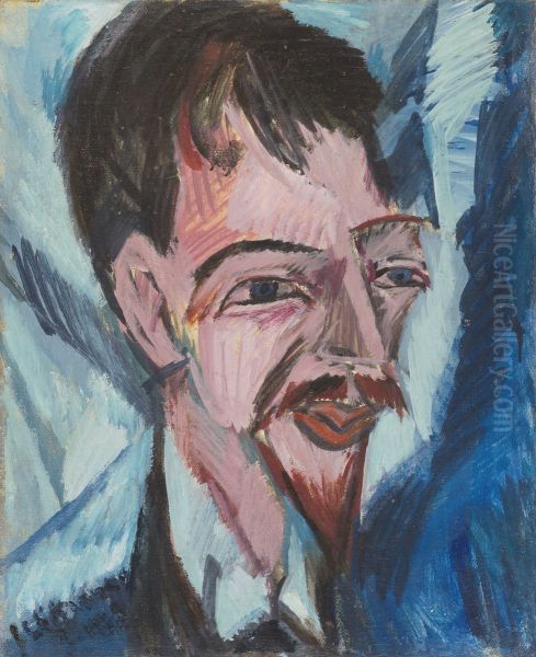 Alfred Doblin Oil Painting by Ernst Ludwig Kirchner