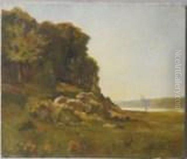 Paysage Dans Le Lyonnais Oil Painting by Louis Alexandre Cabie